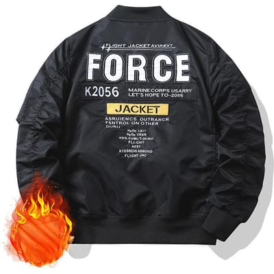 Veste brodée en coton Air Force Ma1 Pilot Jacket Veste de vol pour homme M black