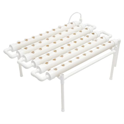 54-Gaten Hydroponisch Kweeksysteem – 6-Buis Hydrocultuur Grow Kit voor Groenten en Planten – Geschikt voor Thuis en Tuin – Wit