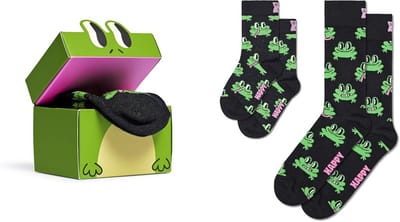 Set van 2 Sokken met Groene Kikkers voor Volwassenen en Kinderen