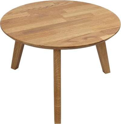 Ronde Houten Salontafel Wit Met Houten Poten 50x50cm