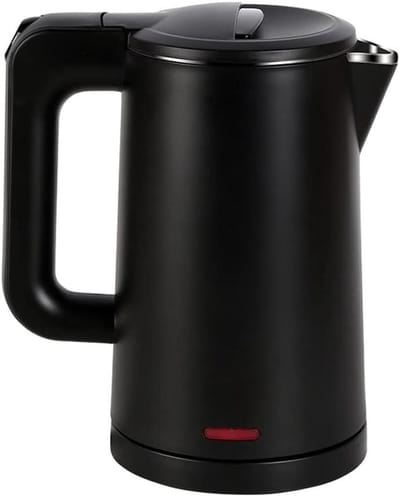 Waterkoker Roestvrij Staal - Snelle Koker - Snel Water Koken - Dubbel Anti-kalk - 0.8 Liter - Zwart