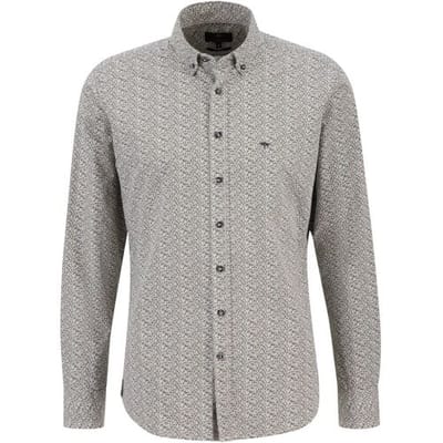 Fynch-Hatton Overhemd Modern Mini Abstract Pattern Button Down Deep Forest / male