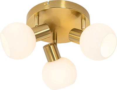 QAZQA anouk - Art Deco Plafondspot | Spotje | Opbouwspot - 3 lichts - Ø 35 cm - Goud - Woonkamer | Slaapkamer | Keuken