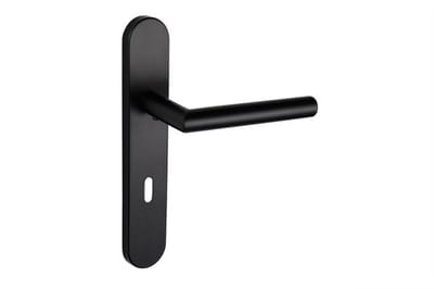 Lavuzo deurkruk Mantua Zwart met afgerond schild SL72 | Per set | Deurklink met schild