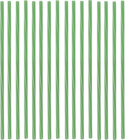 Excellent Houseware Drinkrietjes - herbruikbaar - vaatwasserbestendig - 50 ST - Groen/wit - 22 cm