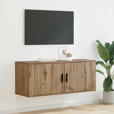 vidaXL Wandgemonteerde TV-kast 100 x 34,5 x 40 cm Artisan Eiken