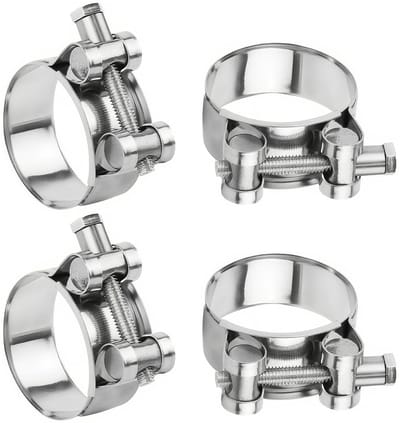 VT Goods - Hinge Bolt Clamp - Roestvrij Staal - 4 Stuks - Verstelbare Slangklemmen - 12mm Breedte - Perfect voor Hoses en Uitlaatpijpen