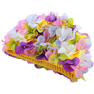 Bloemenontwerp Cap Delicate badmuts Gepersonaliseerde driedimensionale bloemblaadjes badmutsen purple