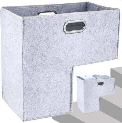 Trapmand - Opbergmand - Ruimte Besparen - Opvouwbaar Ontwerp - 42x42x25.5 cm - Grijs