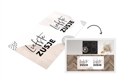 Keukenloper - Loper keuken - Quotes - Zusje - Liefde - 120x60 cm - Keukenloper vinyl