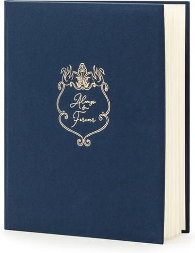Partydeco Gastenboek Always & Forever - blauw/ivoor