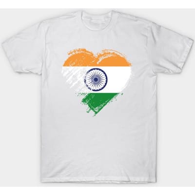 T-shirt Dames Grungy I Love India Hart Vlag Harajuku Print Kawaii T-shirt Zomer Korte Mouw Dames T-shirt Top Tee 4XL wit