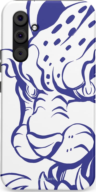 Casetastic Hoesje Geschikt voor Samsung A54 (5G) - Stijlvolle Beschermende Duo-layer Case - Blauwe Panter Hoofd