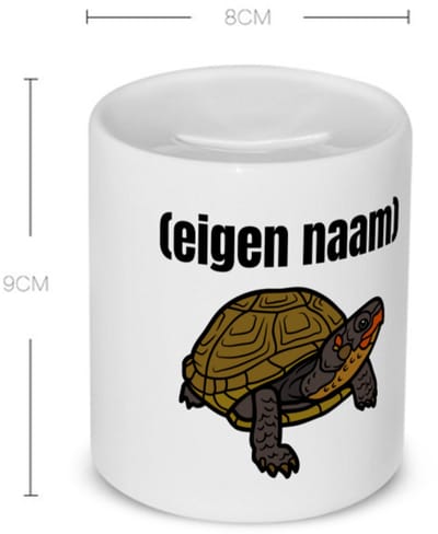 Akyol - schildpad met eigen naam Spaarpot - Schildpad - schildpad liefhebbers - iemand die houdt van schildpadden - verjaardag - cadeau - kado - geschenk - 350 ML inhoud