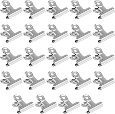 24 Stuks Stalen Bulldog Paperclips, Metalen Scharnier Klemmen voor Thuis, Kantoor en Schoolgebruik