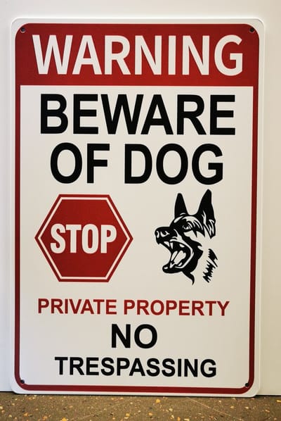 Metalen wandbord- Beware of the Dog - Herder - Herdershond - Mancave - Wand Decoratie - Metal sign - Mancave decoratie - Decoratie - Metalen borden - Tekst borden - Metalen bord