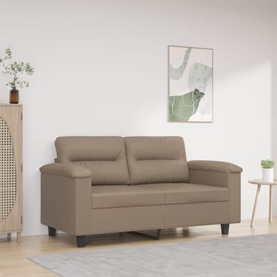 vidaXL - Tweezitsbank - 120 - cm - kunstleer - cappuccinokleurig