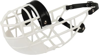 Honden Muilkorf - Bark Preventer - Vrijheid Wandelen - Drink en Eet Mogelijk - Diepte 13cm Breedte 7.5cm - Wit
