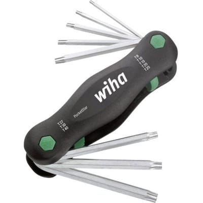 Wiha PocketStar, 120 mm Binnen-Torx Haakse schroevendraaierset T 9, T 10, T 15, T 20, T 25, T 27, T 30, T 40 8-delig