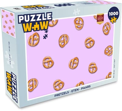 Puzzel Pretzels - Eten - Paars - Legpuzzel - Puzzel 1000 stukjes volwassenen
