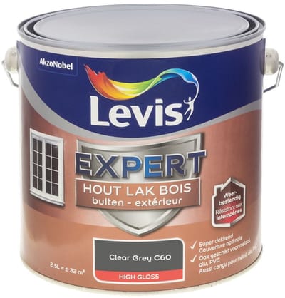 Levis - Expert Hout Lak Buiten High Gloss Mix - Clear Grey C60 - Mengverf - 2,5 L