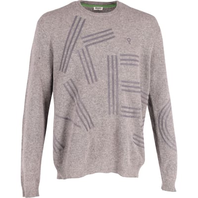 Kenzo grijze trui met flockprint van grijze wol.
