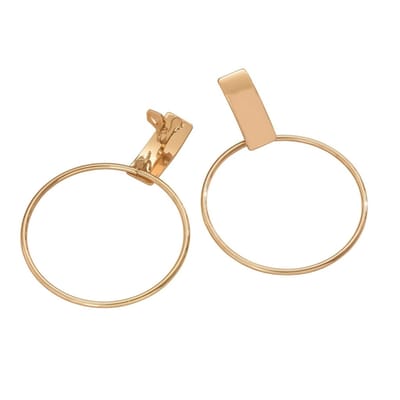 Goudkleurige oorclips dames minimalistische ronde oorbellen piercingvrij geometrisch design grote cirkel vorm metalen clip oorbellen elegante statement stijl voor dagelijks gebruik