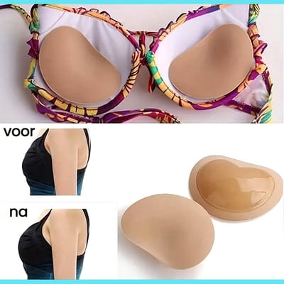 LaGloss® Bikini Push-Up BH Pads – Beige Zelfklevende Herbruikbare Badpak Vulling – Waterproof & Ademend – 1 Paar