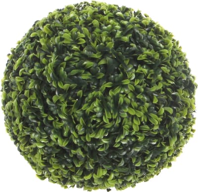 Mica decorations Kunstplant Buxus bol - Theeblad - groen - D27 cm - UV-bestendig - Buxusplant - Buxusbol