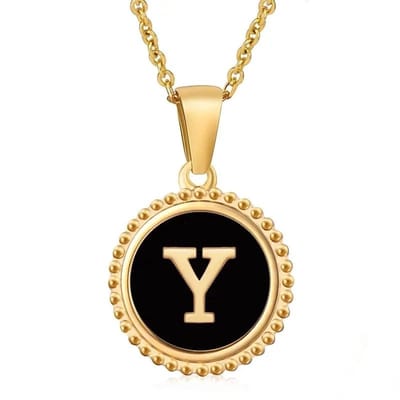 Aramat Jewels | Halskettingen | Stalen dames ketting letter goudkleur | Y | |1,5mm | Staal | Volwassenen | Verkleurd niet