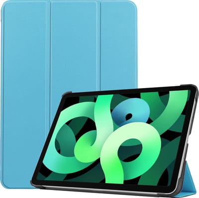 Hoes - Geschikt voor Apple iPad Air 5 (2022) - 10.9 inch - 5e Generatie - M1 - Dun & Stevig - Trifold Bookcase - Hard Cover - Hardcover Book Case - Tablet Hoesje - Lichtblauw