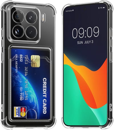 kwmobile Hoesje met kaarthouder voor Xiaomi 15 Pro - telefoonhoesje met kaartsleuf - Soft Case - beschermhoesje in transparant