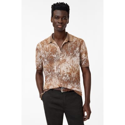 John Varvatos Demonte Regular Fit Ss Shirt In Palm Lea Fossil Grey Size: XS | Casual Shirts Outlet | Heren | Bruin