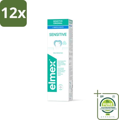 Elmex Tandpasta Sensitive Gentle White 75 ml - Voordeelverpakking - 12 stuks - Tandpasta - Mondhygiëne
