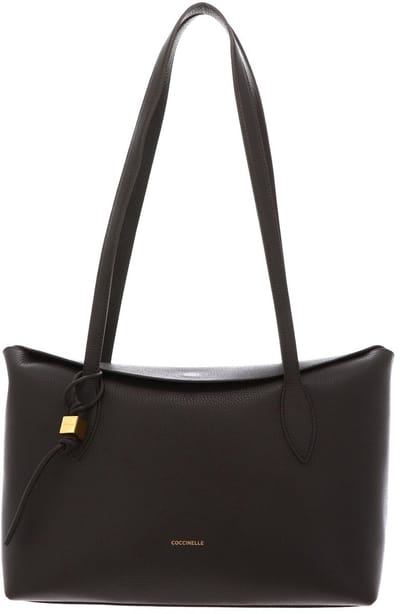 COCCINELLE Leren schoudertas Thess Handbag Grained Leather Fango donkergroen