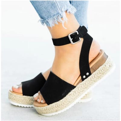 Dames Sandalen Sleehakken Schoenen Voor Dames Hakken Sandalen Zomerschoenen Slippers Chaussures Femme Platform Sandalen 38 zwart