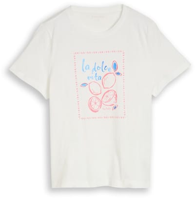 Tom Tailor - T-shirt met print - Maat XL - Whisper White