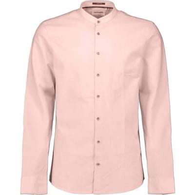 No Excess Shirt with linen granddad soft pink