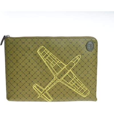 Trussardi Groene Leren Mannen Clutch