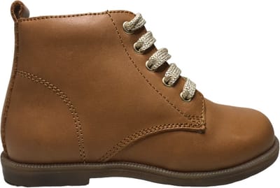 Falcotto - Robin new - Mt 24 - veter /rits lederen laarsje - gouden veters - Cognac