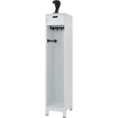 C+P Brandweerkast Evolo, model PRAKTUS, 1 vak, H 1850 x B 400 x D 500 mm, poten, lichtgrijs
