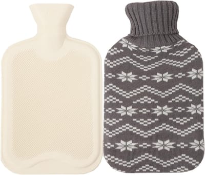 Grote 2 Liter Warmwaterkruik met Lekvrije Deksel en Zachte Gebreide Cover voor Pijnverlichting en Warmte- of Koude Therapie