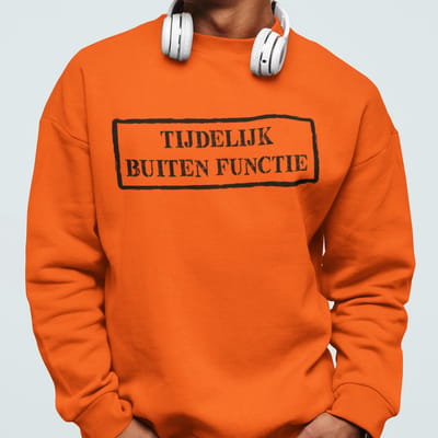 Oranje Koningsdag Sweater Tijdelijk Buiten Functie - MAAT XS - Feestkleding & Carnavalskleding