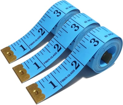 Lichaamsmeetlint - Zacht meetlint - Kleding maken - Dubbele schaal - 152 cm - Blauw