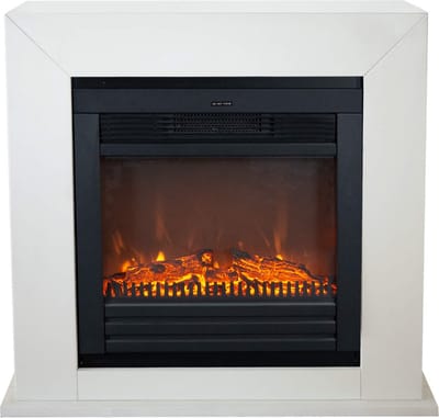 Xaralyn Elektrische haard - Adra ELU-MDW - wit hout - 1400 Watt verwarming - met afstandsbediening - haardombouw inclusief inbouwhaard - schouw