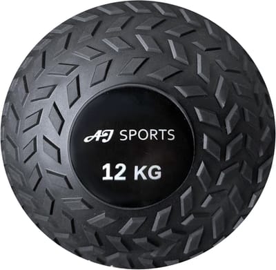 AJ-Sports Slam ball 12kg - Medicijnbal - Medicine bal - Wall ball - Met extra Grip - Zwart
