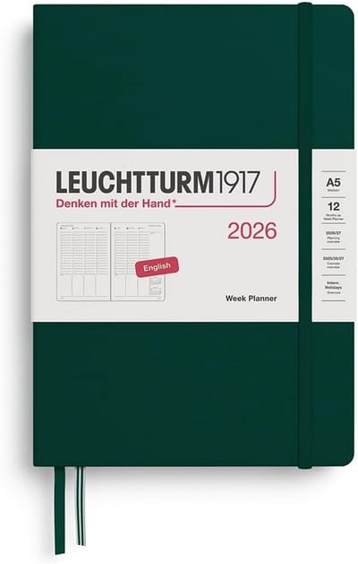 Weekplanner A5 2026 Tweedelig Overzicht Bosgroen