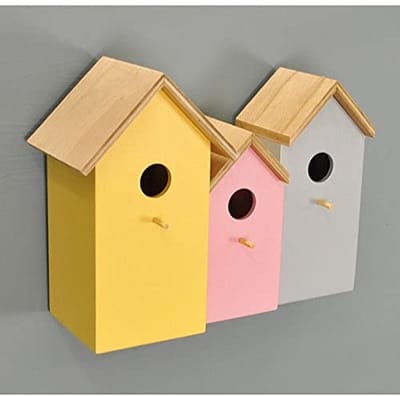 Kleurrijke 3 in 1 vogelhuisjes voor kleine vogels - Detailhandige en roofdierbestendige nestdozen als tuinornament