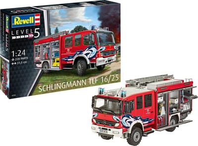 Revell Modelbouwpakket Auto - 07586 Mercedes-Benz Schlingmann TLF 16/25 - Brandweerwagen Plastic - 1:24 - Modelbouw