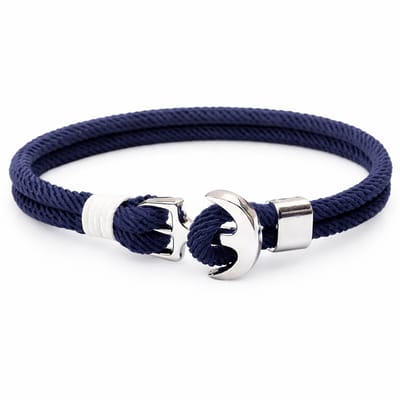 LGT Jewels Anker armband heren Touw Navy